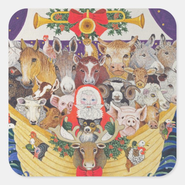 Sticker Carré Arrivée Noël (Devant)