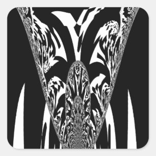 Sticker Carré Art Abstrait africain