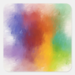 Sticker Carré Art Abstrait coloré tendance moderne vierge Modèle