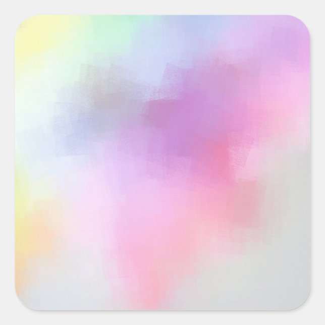 Sticker Carré Art Abstrait Moderne Élégant Vierge Coloré (Devant)