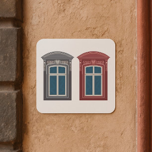 Sticker Carré Art architectural orné de fenêtre européenne