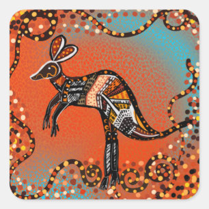 STICKER CARRÉ ART AUSTRALIE           