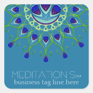 Sticker Carré Art Déco Nouveau Peacock Feather Moderne