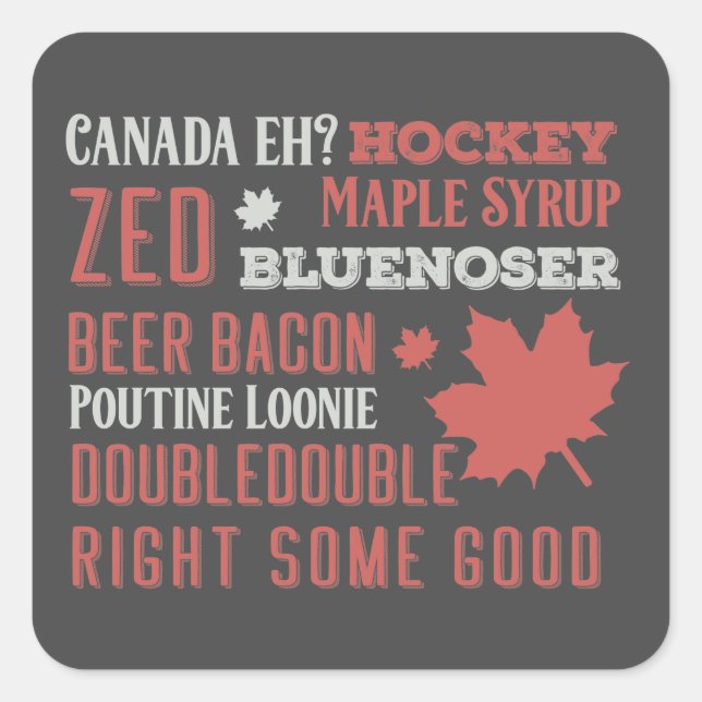 Sticker Carré Art du métro Canada Slang (Devant)