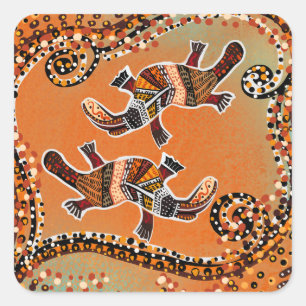 STICKER CARRÉ ART DU PLATYPUS       