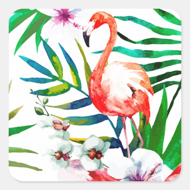 Sticker Carré Art flamand tropical (Devant)