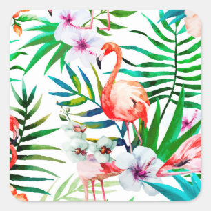 Sticker Carré Art flamand tropical