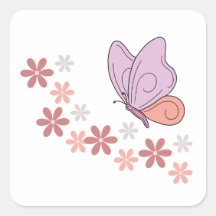 Art floral aux papillons mignons