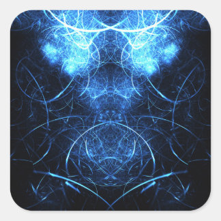 Sticker Carré Art fractal d'énergie de la nébuleuse bleue