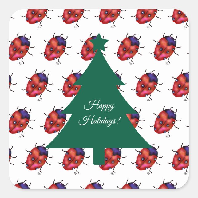 STICKER CARRÉ ART LADYBUG (Devant)