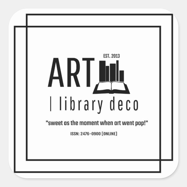 Sticker Carré ART | library deco™ - Le logo original (Devant)