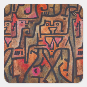 Sticker Carré Art Moderne Expressionniste Abstrait de Forêt de K