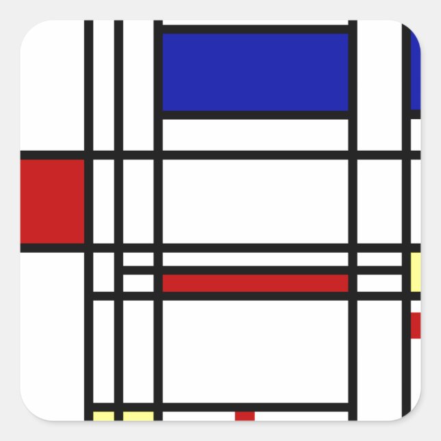 Sticker Carré Art Moderne Mondrian (Devant)