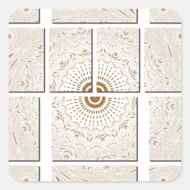 Sticker Carré Art Motif Africain Traditionnel Motif Motif Mosaïq (Devant)