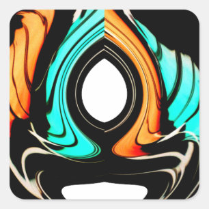 Sticker Carré Art Motif traditionnel africain Imprimer