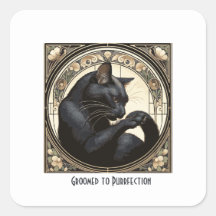 Art Nouveau Design de nettoyage de chats noirs