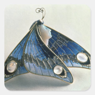 Sticker Carré Art Nouveau pendentif sous forme de papillon, c.19