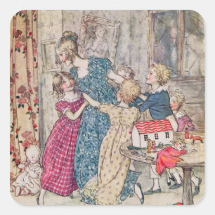 Sticker Carré Arthur Rackham   groupe rincé et bruyant d'A