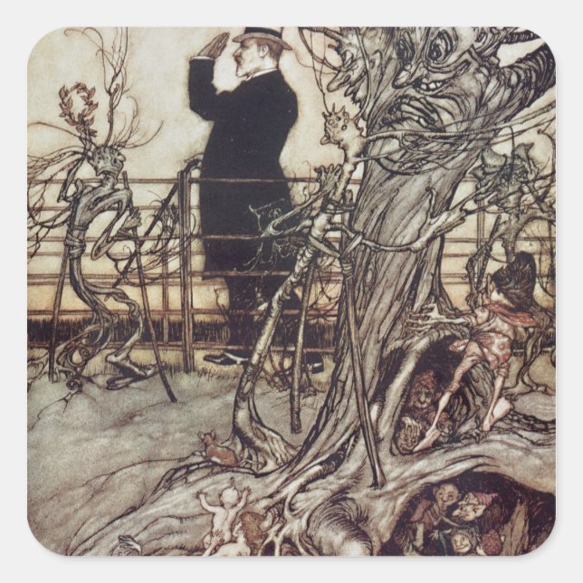 Sticker Carré Arthur Rackham | Kensington Gardens sont à Lon (Devant)