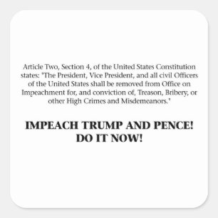 Sticker Carré Articles d'empiétement — Entraver Trump et Pence