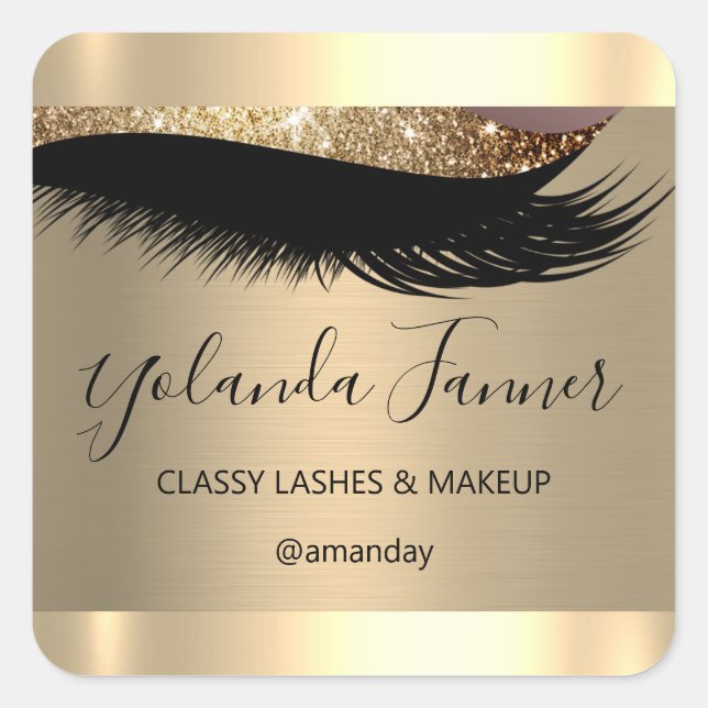 Sticker Carré Artiste de maquillage professionnel Eyelash Sepia  (Devant)