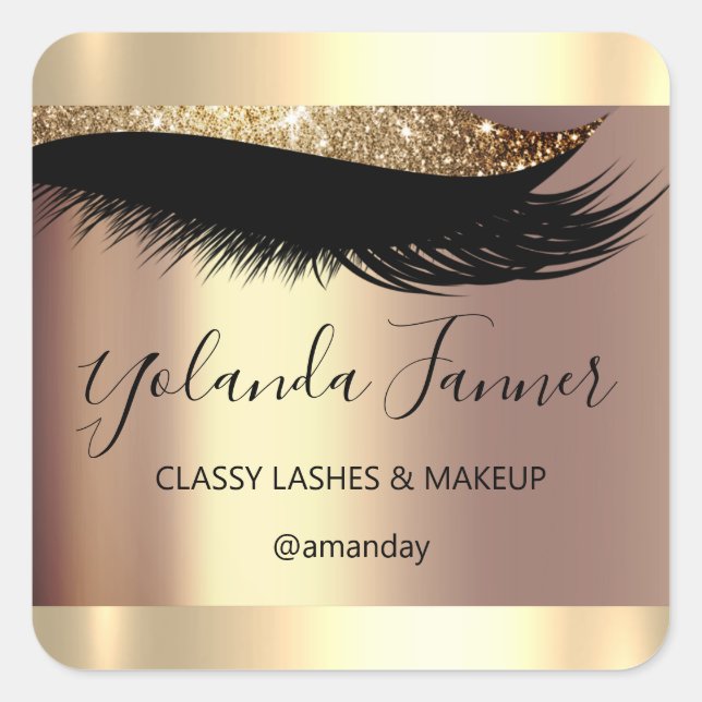 Sticker Carré Artiste de maquillage professionnel Eyelash Unique (Devant)