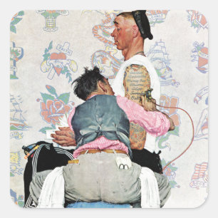 Sticker Carré Artiste de tatouage