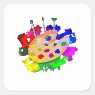 Sticker Carré Artiste Palette Artiste