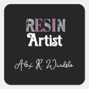 Sticker Carré Artiste Résine Personnalisé