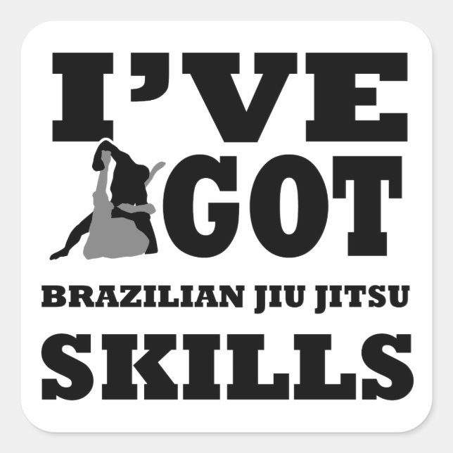 Sticker Carré Arts martiaux brésiliens Jiu Jitsu (Devant)