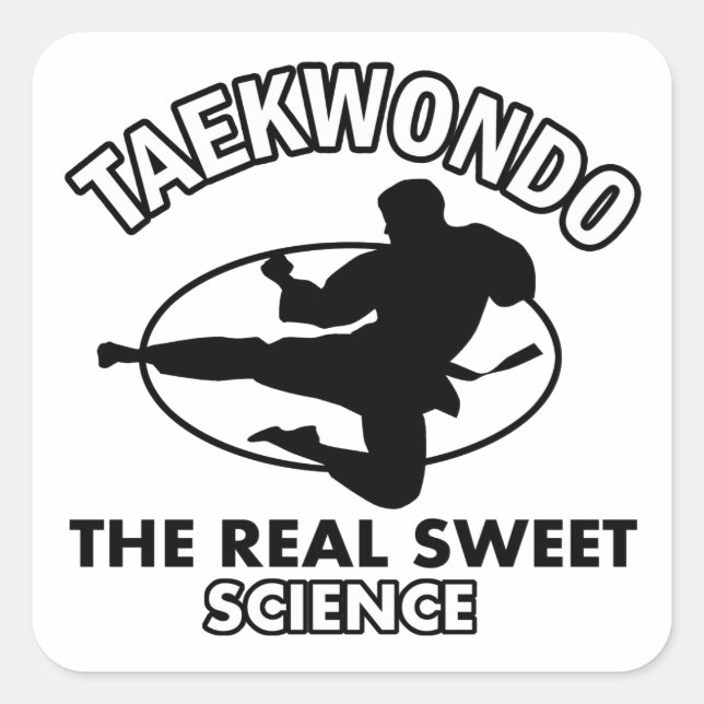 Sticker Carré Arts martiaux de Taekwondo (Devant)