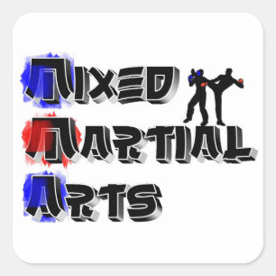 Sticker Carré Arts martiaux mélangés