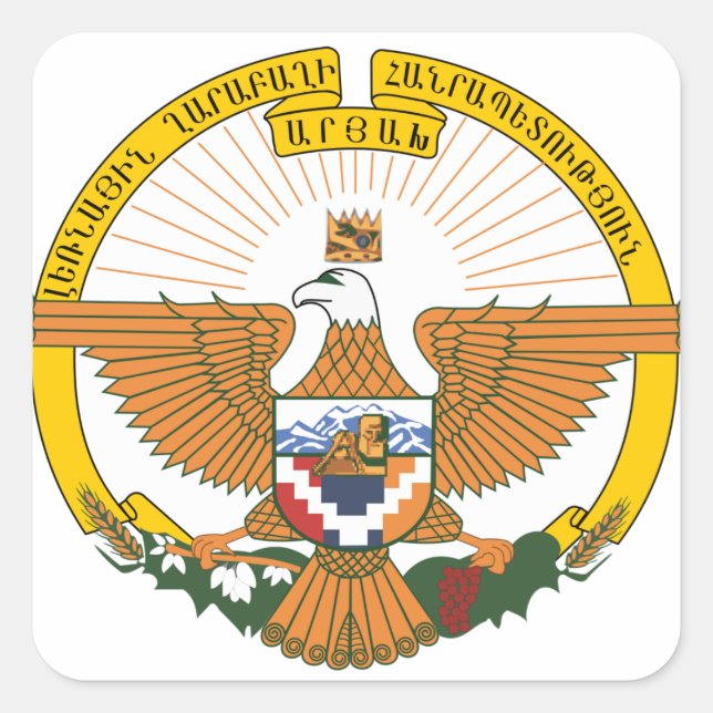 Sticker Carré Artsakh (Nagorno-Karabakh) Armoiries (Devant)