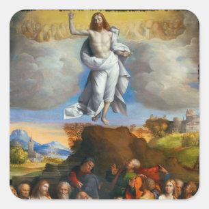 Sticker Carré Ascension dans les nuages d'or