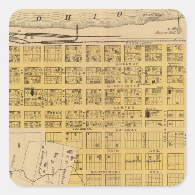 Sticker Carré Ashland Est, Kentucky (Devant)