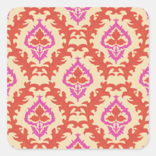 Sticker Carré Asie centrale : Motifs ornementaux sans fil