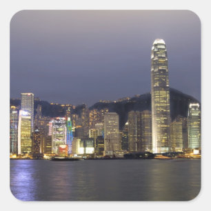 Sticker Carré Asie, Chine, Hong Kong, vue de la ville et 2