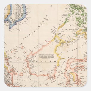 Sticker Carré Asie, Indonésie, Philippines, Indes orientales