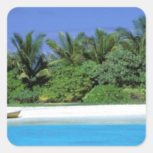 Sticker Carré Asie, Maldives. Atoll North Male