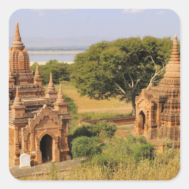 Sticker Carré Asie, Myanmar (Birmanie), Bagan (Pagan). Divers 2 (Devant)