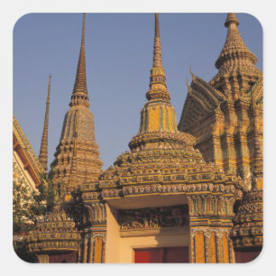 Sticker Carré Asie, Thaïlande, Bangkok, Wat Po, le plus ancien