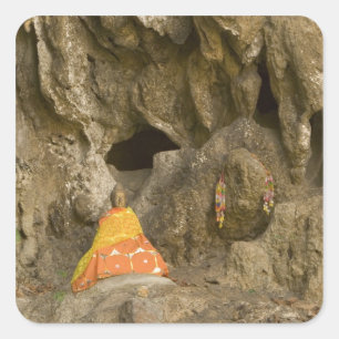 Sticker Carré Asie, Thaïlande, Mae Hong Son, Images de Bouddha