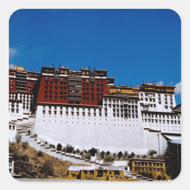 Sticker Carré Asie, Tibet, Lhassa, Potala Palace aka Red 2 (Devant)