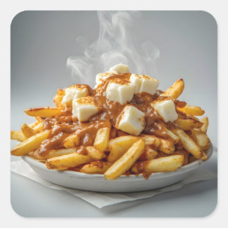 Sticker Carré Assiette de Poutine