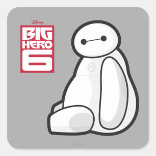 Sticker Carré Assis Baymax Sideways