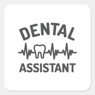 Sticker Carré Assistant dentaire, ekg, pulsation