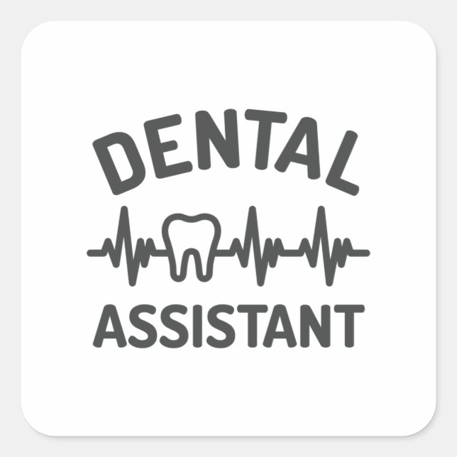 Sticker Carré Assistant dentaire, ekg, pulsation (Devant)