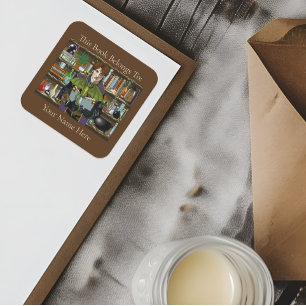 Sticker Carré Assistant Imaginaire Livres Potions Dragon