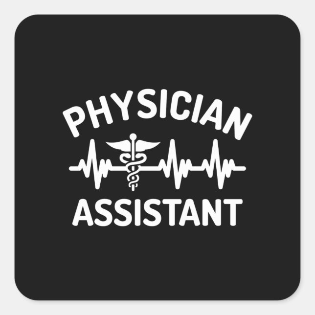 Sticker Carré Assistant médical, pa, médecin (Devant)