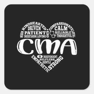 Sticker Carré Assistant Médicale certifié, CMA